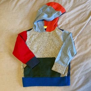 Color blocked hooded sweater